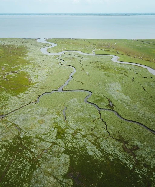 Luchtfoto van Nederland met water en groen
